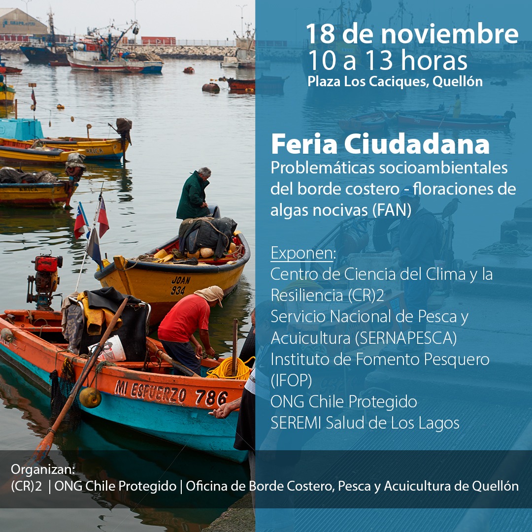 Hoy estaremos en la Feria Ciudadana conversando sobre Floraciones de Algas Nocivas .. Los esperamos!! 🔬