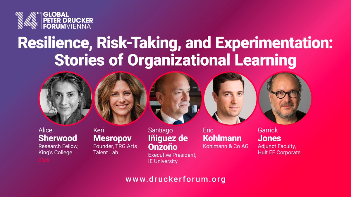 Looking forward to our upcoming panel at the <a href="/GDruckerForum/">Global Drucker Forum</a> in #Vienna on Resilience, Risk Taking, and Experimentation.