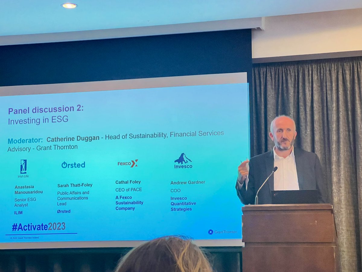 Alan Cuddihy <a href="/GrantThorntonIE/">Grant Thornton Ire</a> doing a great job as mc at ‘Investing in our Future: #Technology and #ESG’ #activate2023 @ClaytonCork with great speakers <a href="/ConnectingCork/">Connecting Cork</a>