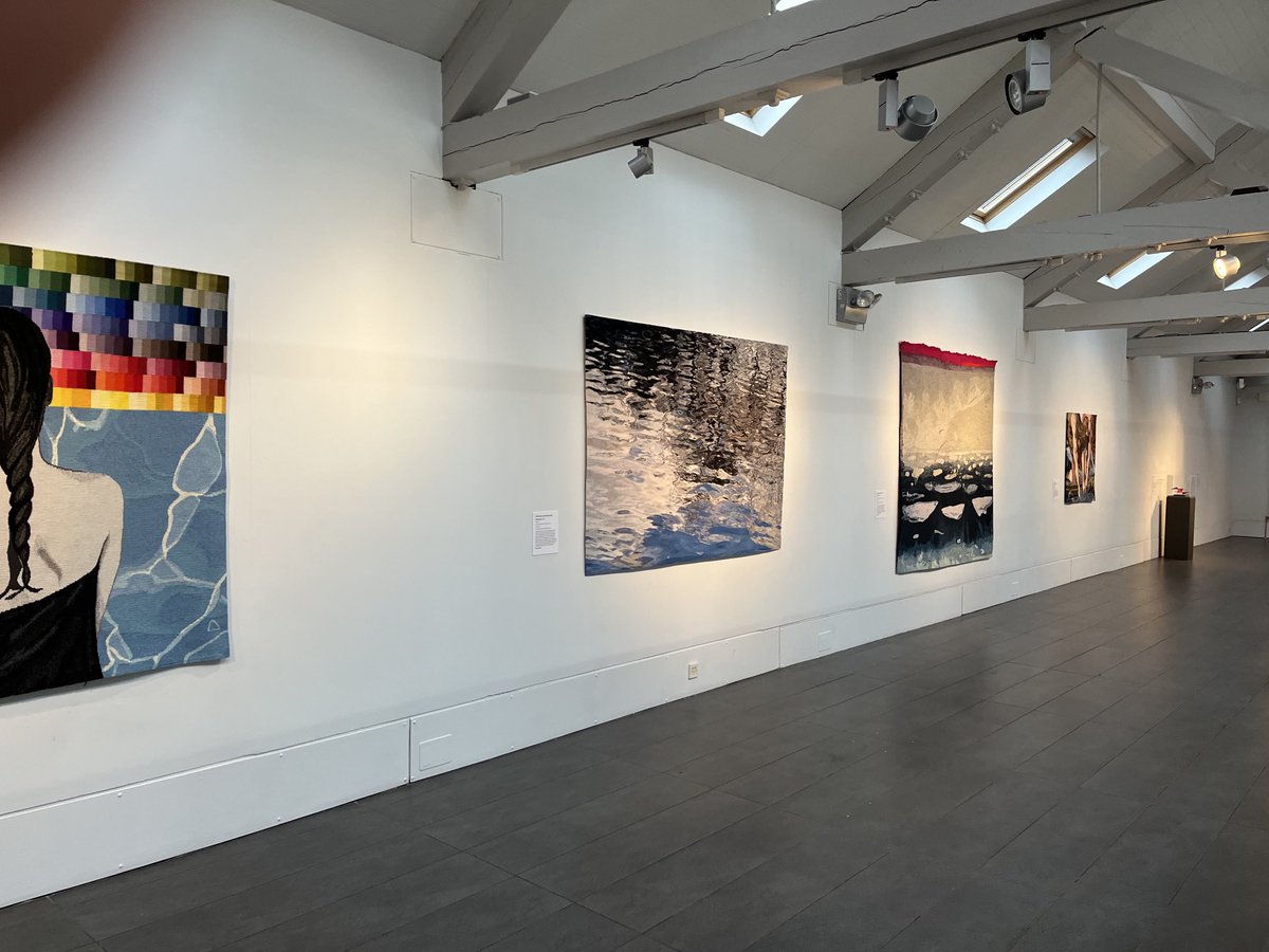 AnneDulau's tweet photo. Had a great time yesterday visiting the ⁦@DovecotStudios⁩. Thank you Ben for showing me around.  Mark and Cleo Buttefield collection of fashion knitwear is well worth seeing in their current show. Loved the creative rugs/tapestries too: felt like weaved poetry at times. https://t.co/9jR6crOGj9