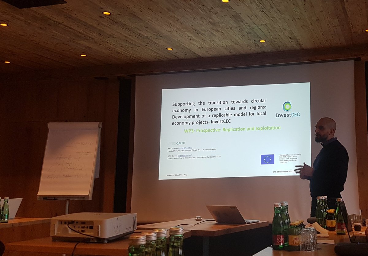 SilgomCARTIF's tweet photo. Our colleague @Rausan_CARTIF explaining how @CARTIFCT will approach replication and exploitation task on the 2nd day of the @InvestCEC kick-off meeting. https://t.co/90GYy55Ine