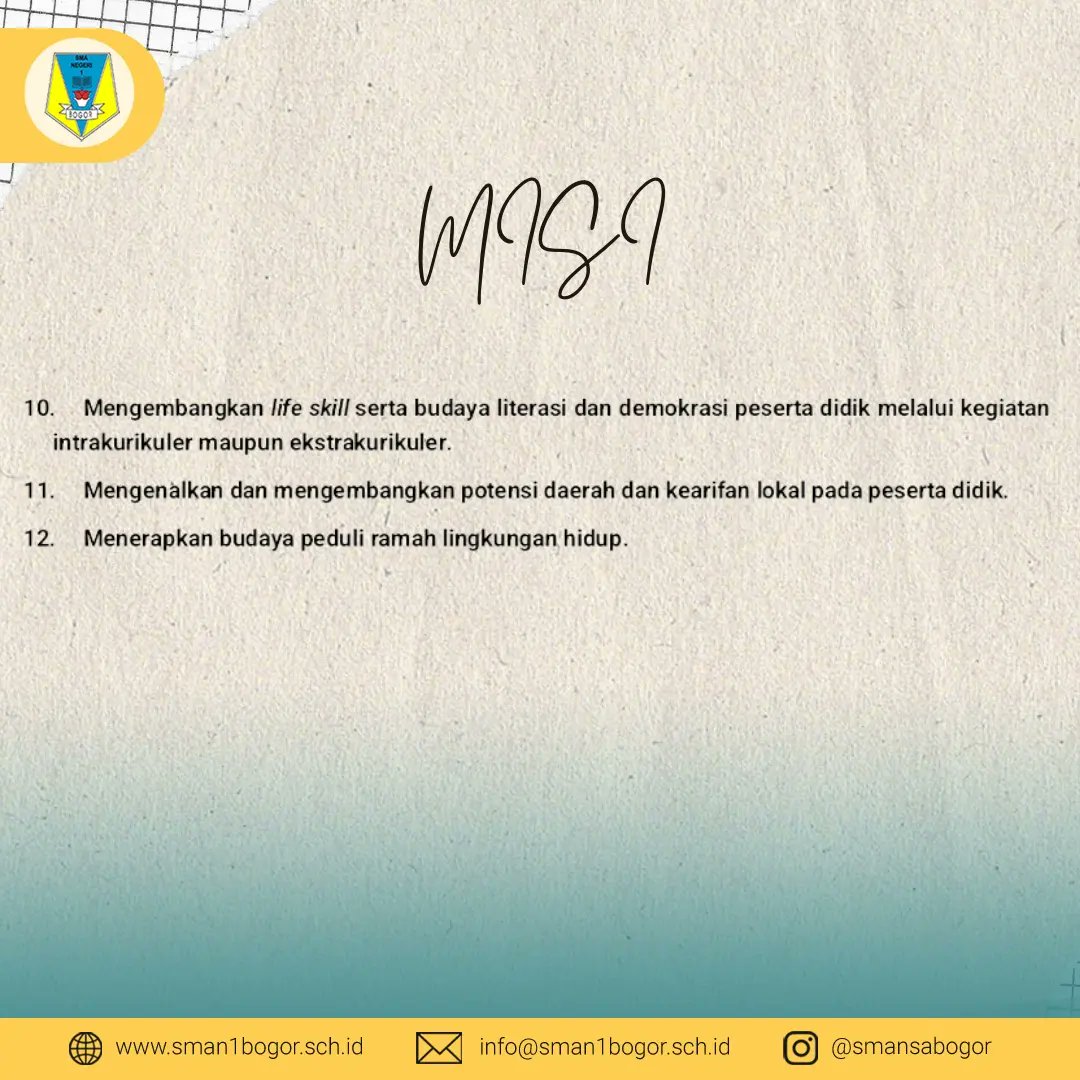 Visi dan Misi SMAN 1 Kota Bogor