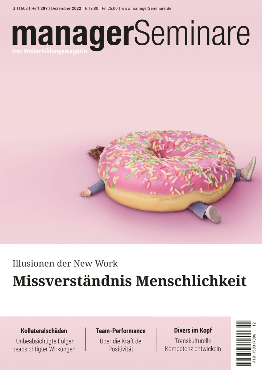 Die neue Ausgabe von managerSeminare ist erschienen bit.ly/3hU0ERp 🙌 Im Titelbeitrag werden Arbeitskonzepte mit Blick auf den Faktor Menschlichkeit seziert. Überraschendes Ergebnis: Jene, in denen es weniger „menschelt“ als in der New Work, sind zumeist humaner.