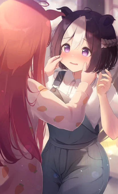 寝ぼけてるスズカさんに、ほっぺをムニムニされちゃうスぺちゃん#ウマ娘 #ウマ娘プリティーダービー 