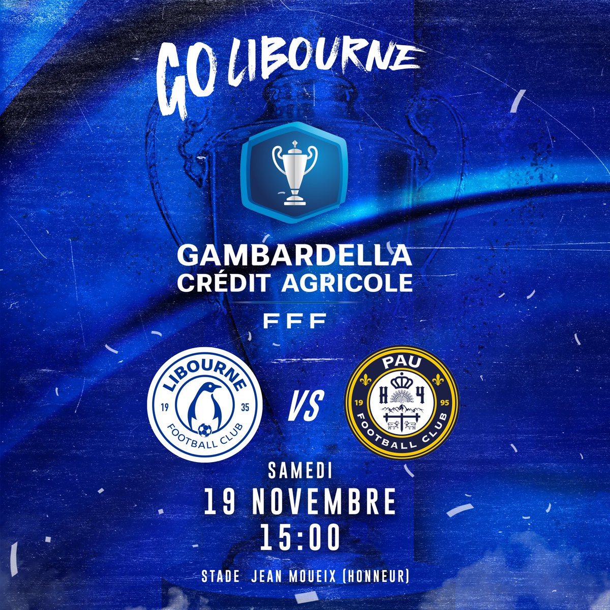 fc_libourne's tweet photo. Coupe Gambardella ce week-end pour nos pingouins 💙⚽️ #coupegambardella https://t.co/9PWSYFF2Bn