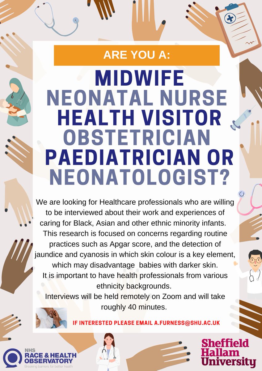 An important research opportunity which you can be a part of. Looking for more Health Visitors, in particular, to take part.

Contact information below 👇