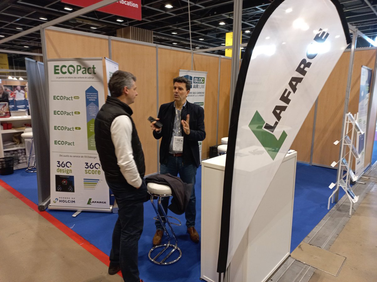 Lafarge France (@lafargefrance) on Twitter photo 📣 En direct des 24h du #Bâtiment ! <a href="/LafargeFrance/">Lafarge France</a> expose ses solutions #béton à Porte de Versailles stand C33. Venez découvrir ou redécouvrir nos bétons #bascarbone #ECOPact, nos blocs isolants #AIRIUM ou nos outils de simulation 360 Design pour simuler votre impact carbone ! 📣 En direct des 24h du #Bâtiment ! <a href="/LafargeFrance/">Lafarge France</a> expose ses solutions #béton à Porte de Versailles stand C33. Venez découvrir ou redécouvrir nos bétons #bascarbone #ECOPact, nos blocs isolants #AIRIUM ou nos outils de simulation 360 Design pour simuler votre impact carbone !
