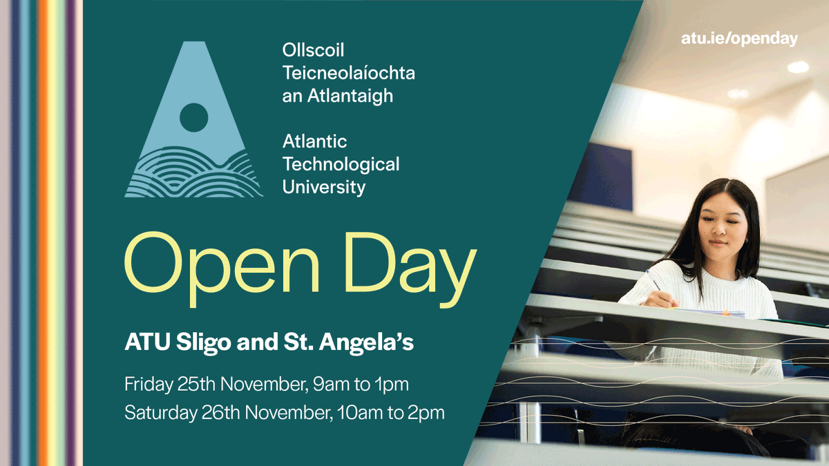 We're excited to welcome everyone to ATU Sligo & St. Angela's for our upcoming Open Days in November! Open Days are a great way to meet our lecturers and students, take a campus tour and learn more about our brilliant programmes! 🎉Register here ➡️ atu.ie/sligo-open-day