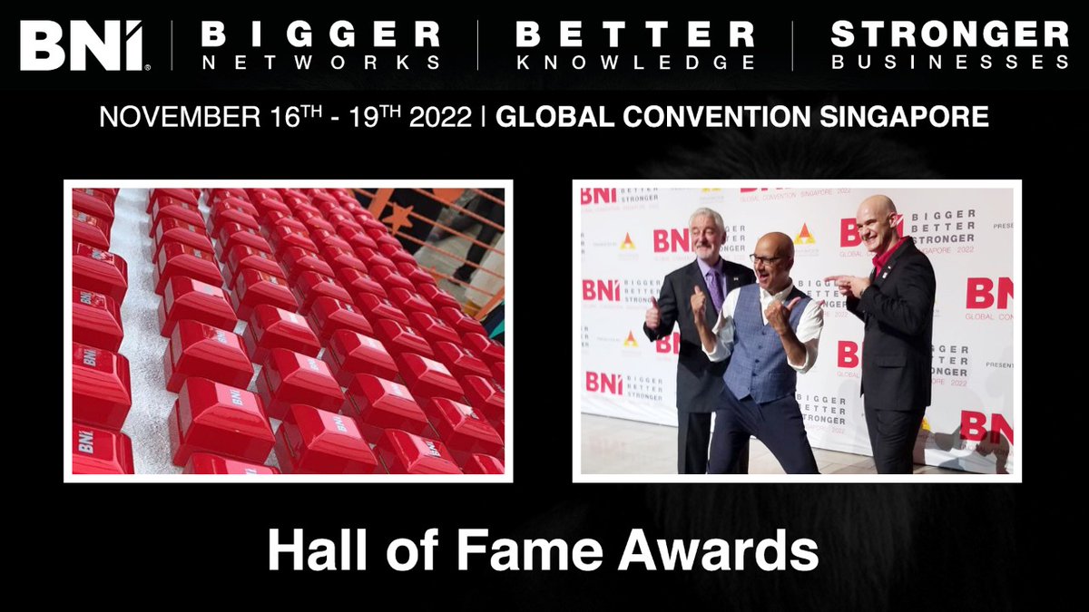 A fabulous evening of recognition at the BNI Global Convention celebrating the Hall of Fame chapters and members. Congratulations to all the recipients! #BNI #BNIGC2022 #RoarOnSocial #IvanMisner #Recognition