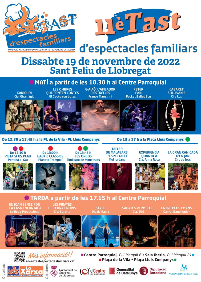 Ens veiem demà al Tast!!

#femxarxa #espectaclesenxarxa #TastEspectaclesFamiliars #cultura #teatreinfantil #teatrejuvenil #teatrefamiliar #artsescèniques
<a href="/XarxaStFeliuLl/">Xarxa Sant Feliu de Llobregat</a> <a href="/ajsantfeliu/">Ajuntament de Sant Feliu de Llobregat</a> #Tast2022