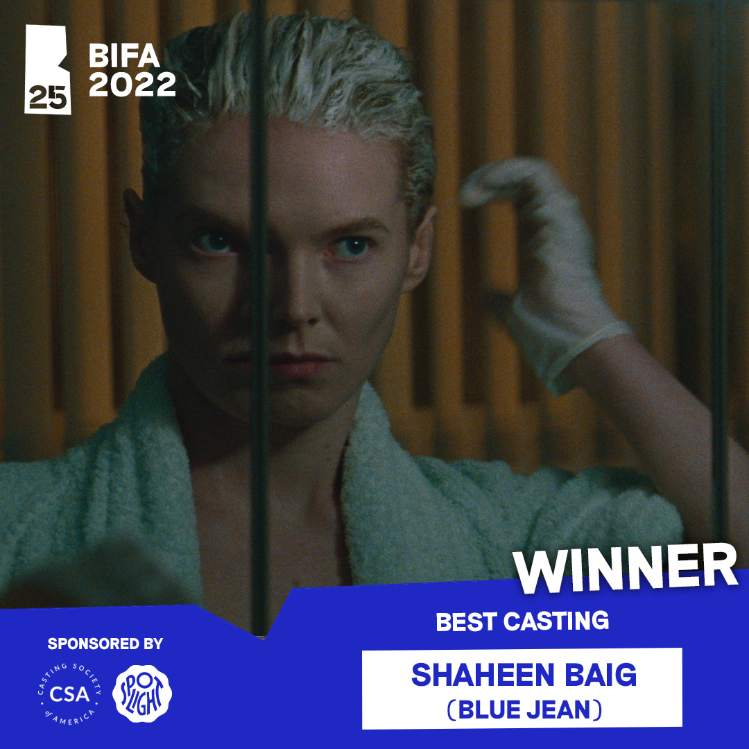BIFA_film's tweet photo. The #BIFA2022 winner for Best Casting, sponsored by @CSACasting and @SpotlightUK is

Shaheen Baig (Blue Jean)

Learn more about this year's craft winners:
https://t.co/bAAK21RGEc https://t.co/JUTy4gkhxT