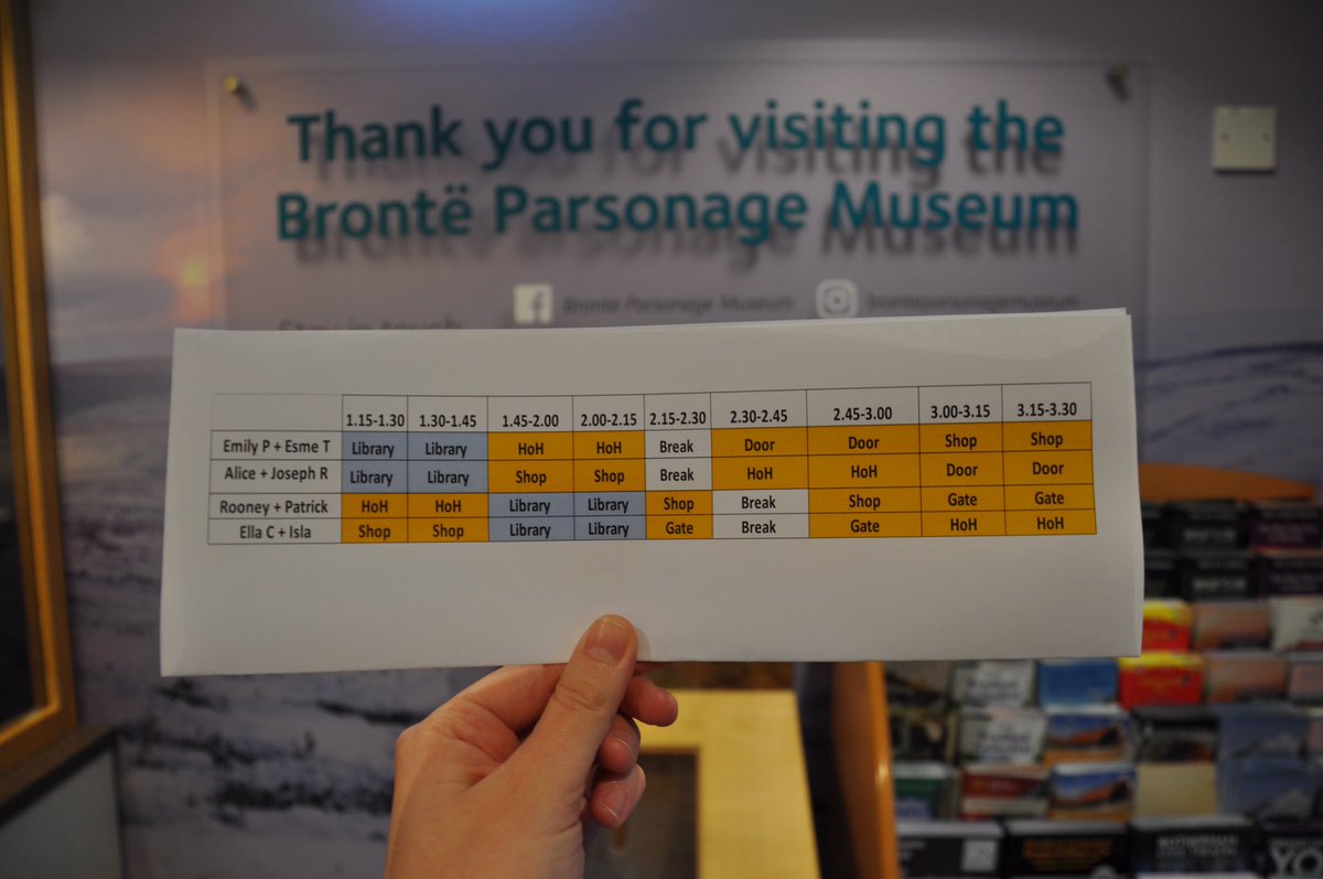 It’s <a href="/kidsinmuseums/">Kids in Museums</a> #TakeoverDay ! Today we’re welcoming a handful of kids from Haworth Primary to join us at the Parsonage. 

They’ll get the chance to greet visitors, lead object handling, work in the shop and spend time in the library with our curators. 

They even get a rota!