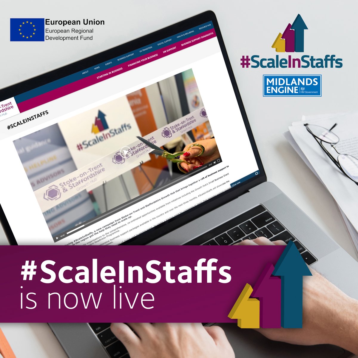 GrowthHubStaffs's tweet photo. #ScaleInStaffs is now live! #ScaleInStaffs directs organisations to the comprehensive, co-ordinated opportunities available from initiatives including the Growth Hub’s Small Business Grant Scheme and the Investment Readiness Programme. (1/2) https://t.co/YdwZW486nF