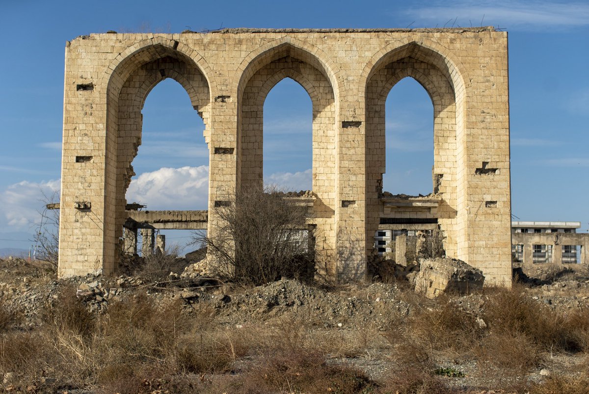 The ruins of Aghdam, sometimes referred to as the “Hiroshima of the Caucasus.” The Armenians destroyed almost every building in this town to discourage the return of displaced Azerbaijanis, then mined the land. I’d never seen such total destruction in my life before.