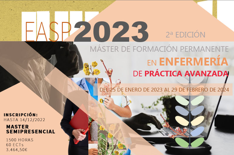 Máster de Formación Permanente en Enfermería de Práctica Avanzada #MásterEPA

🗓️ 25 enero 2023 - 29 febrero 2024
⏱️ 1500h - 🏛️ 🖥️ Semipresencial
🇪🇺 ECTs: 60 – Matrícula: 3.464,50 €
📝 Inscripción: 14 dic

ℹ️ easp.ws/masterepa22t

Título Propio de <a href="/UNIAuniversidad/">Universidad Intern. de Andalucía</a>