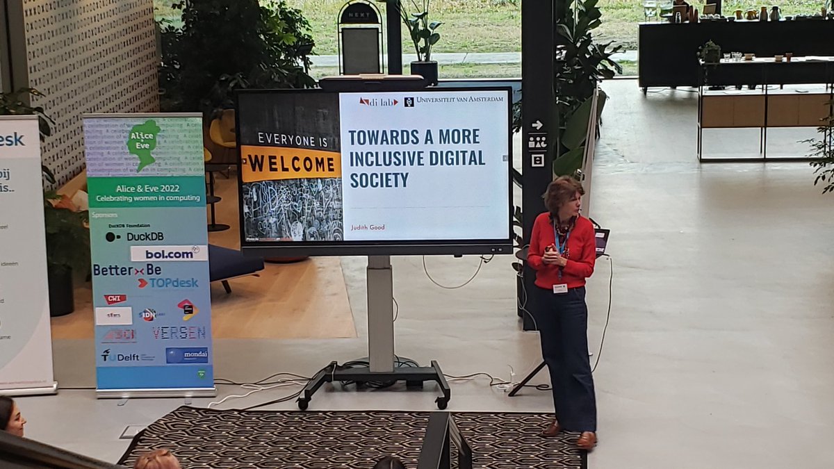 Sole Pera (@drch0le) on Twitter photo . <a href="/JudithGood/">Prof Judith Good</a>  from <a href="/UvA_Amsterdam/">UvA Amsterdam</a> shares the need and value for technology design that is inclusive during her keynote at <a href="/tudelft/">TU Delft</a> #AliceEve workshop celebrating women in computing . <a href="/JudithGood/">Prof Judith Good</a>  from <a href="/UvA_Amsterdam/">UvA Amsterdam</a> shares the need and value for technology design that is inclusive during her keynote at <a href="/tudelft/">TU Delft</a> #AliceEve workshop celebrating women in computing