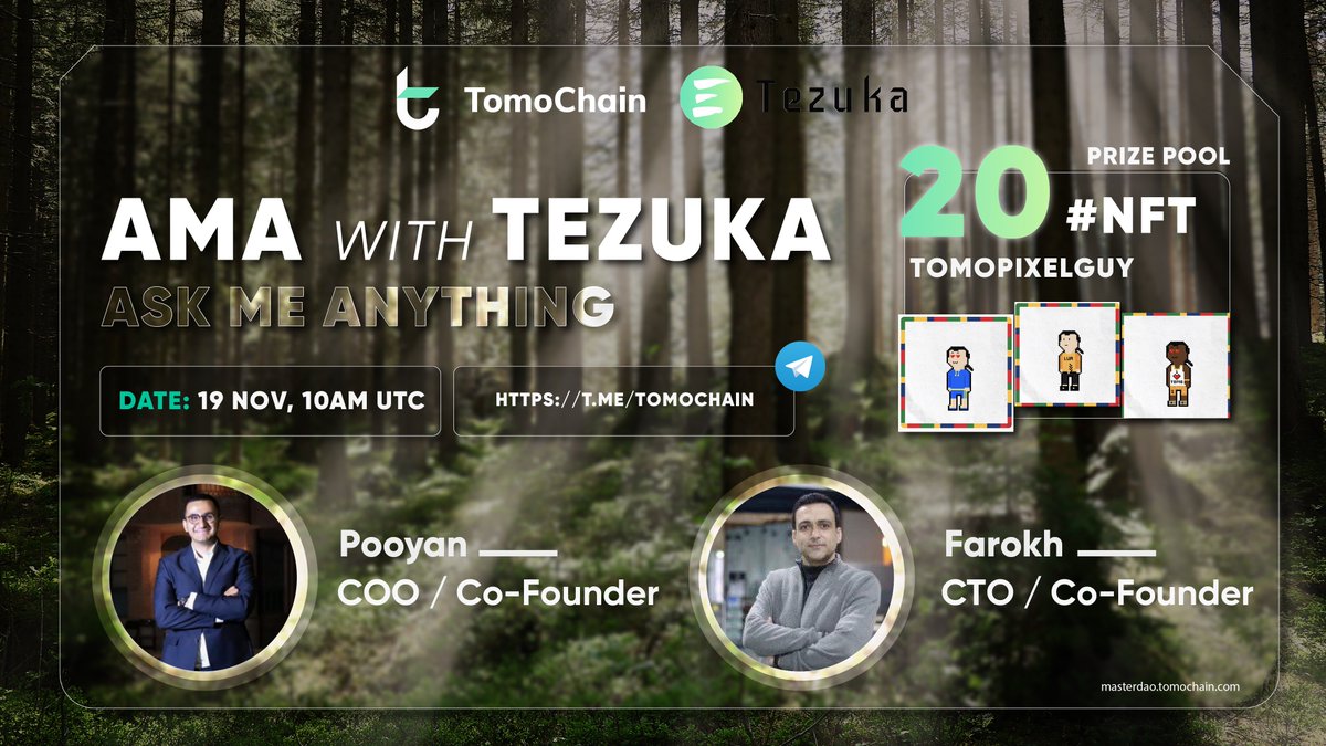 BuildOnViction's tweet photo. 🔥AMA Alert🔥
We'll be discussing with @nft_tezuka on its #NFT launchpad &amp; #WorldCup predictor game⚽️🥳
Huge prizes awaiting🤑

Drop your questions👇for a chance to win #PixelGuy NFTs on #TomoChain🤩

Tune in on time for more details🎧
📅10AM UTC, 19 Nov
🔗https://t.co/HZ7IIAQfkC https://t.co/xudnuhl9dt