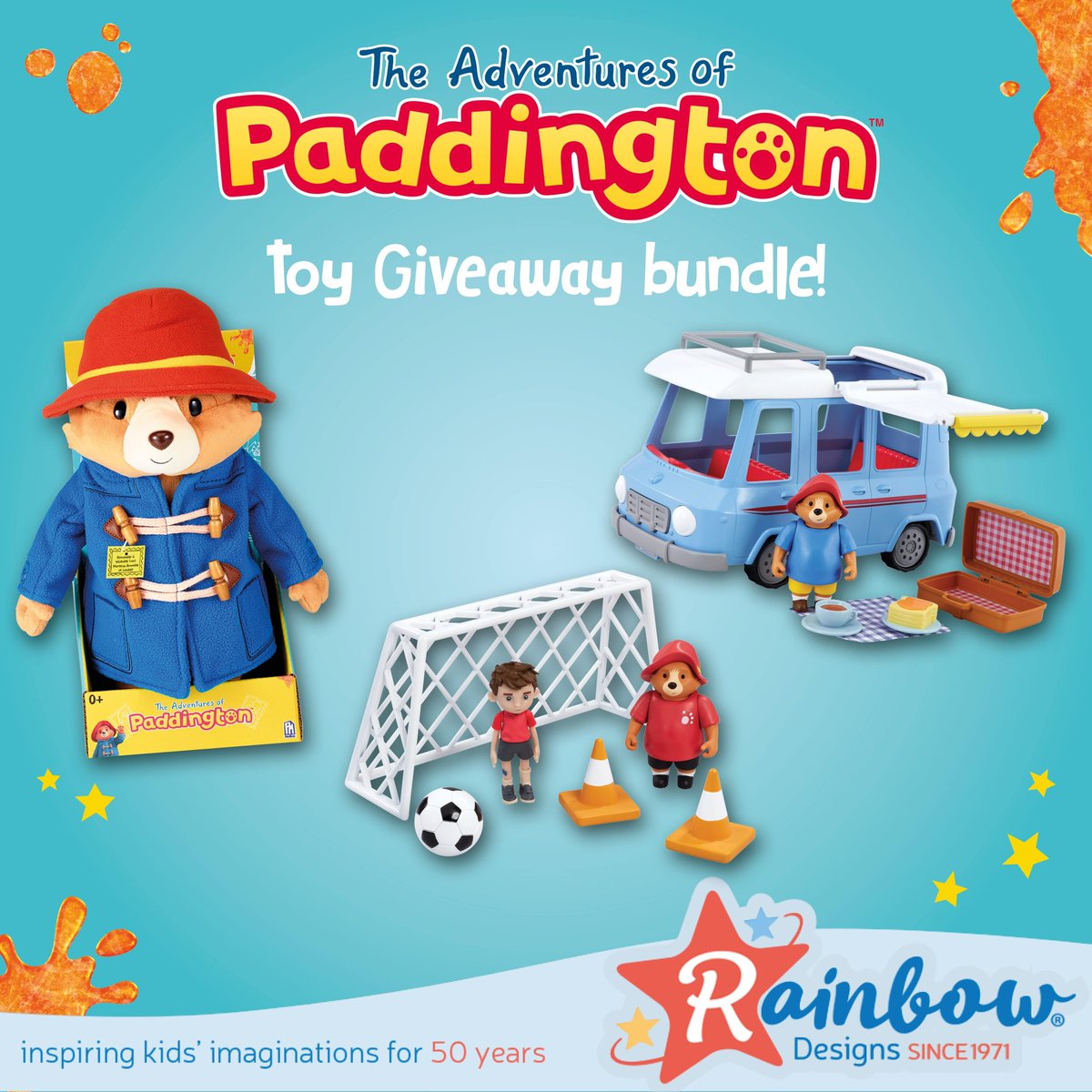 The Adventures of Paddington Giveaway!🐻 To be in with a chance of winning our new Paddington Campervan, Football Set and Deluxe Paddington Soft Toy:
RT &amp; Follow
Comment: #PaddingtonGiveaway
Closes at 8pm on 24/11/22 UK only, full T&amp;C’s on FB &amp; IG #win #Giveaway