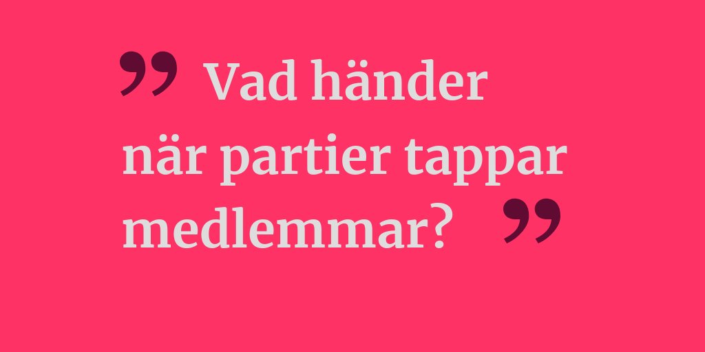 Kunskapsverket's tweet photo. Kunskapsverkets första rapporter har handlat om demokrati och att färre är med i partier. Vad spelar det för roll? Jo, om ingen engagerar sig partipolitiskt finns inga kandidater att välja mellan när det är dags för val. https://t.co/fPABDUjNls