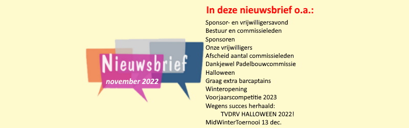DRV Nieuws - mailchi.mp/3a2b5eb23ddd/e…
TVDRV Nieuwsbrief 128, november 2022
Laatste nieuws van onze tennisvereniging TVDRV