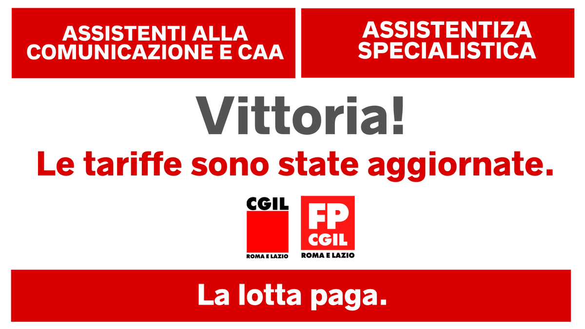 🔴 Per il diritto allo studio, contro  il lavoro povero VINCE LA CGIL: adeguate le tariffe per assistenza specialistica e sensoriale; la Regione Lazio ha accolto tutte le nostre richieste del 30 settembre.
➡️ Leggi tutto: tinyurl.com/4fnmz6ke

#SosCoop
