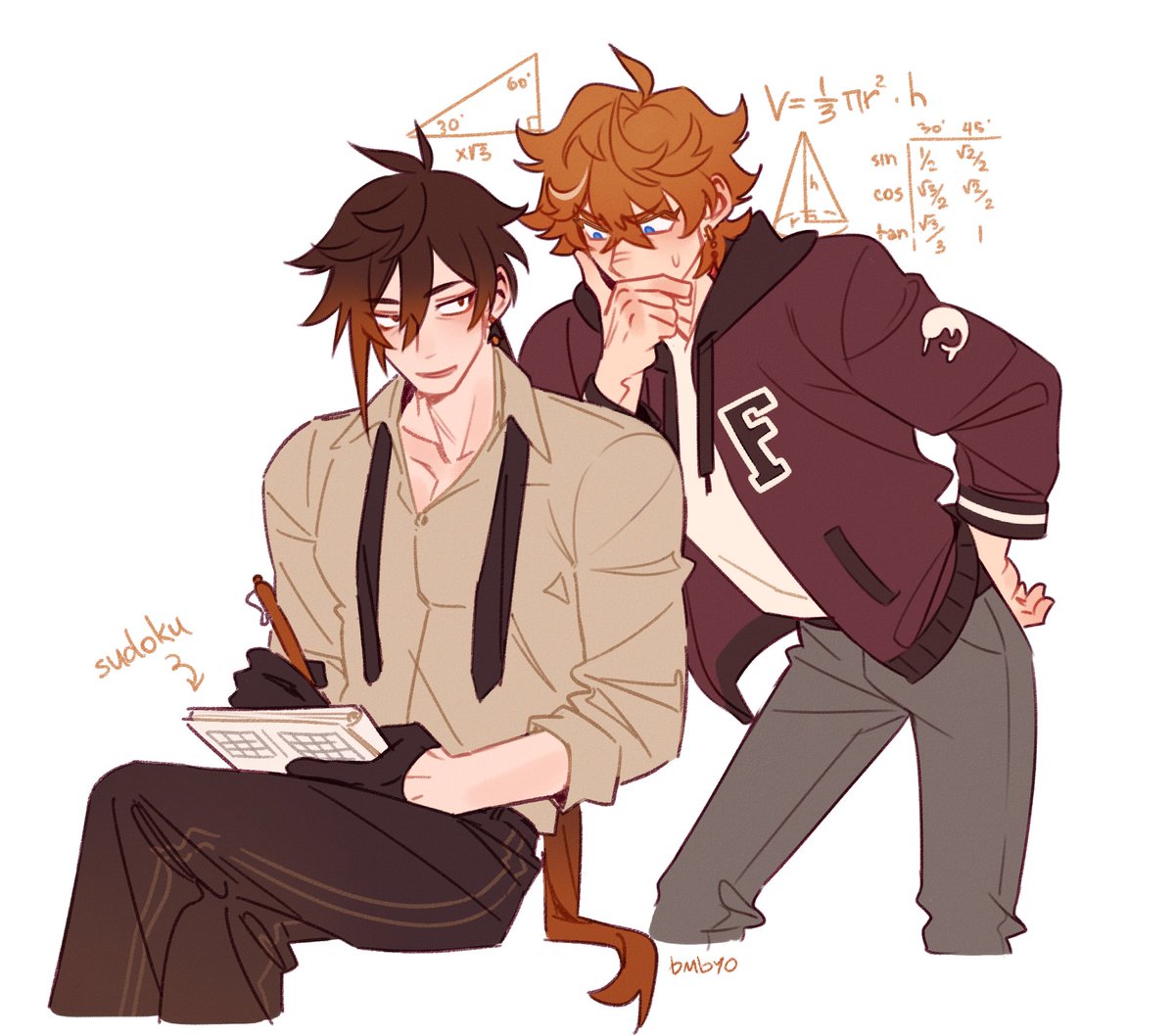 bombyoon's tweet image. #GenshinImpact #ZhongChi #chili 

my modern au!!