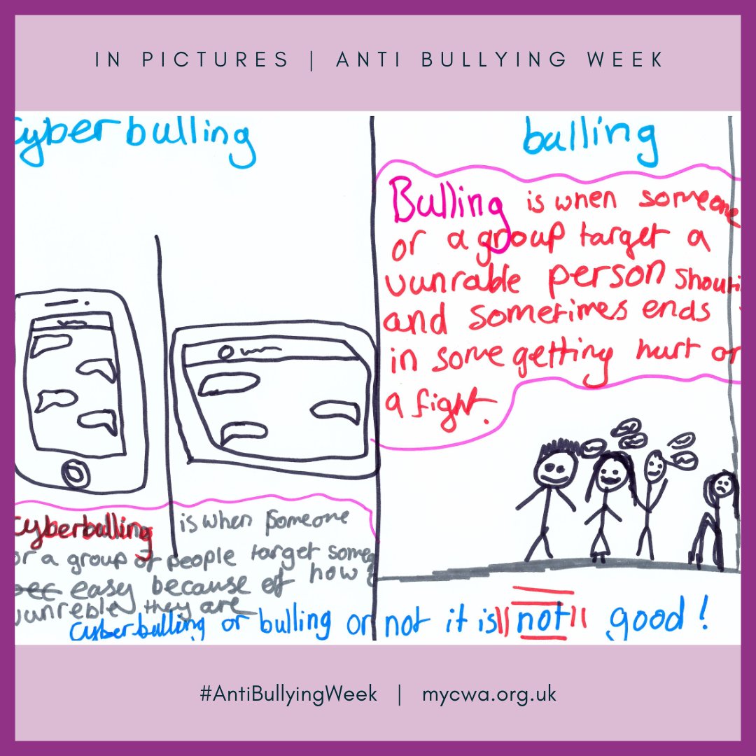 mycwacharity's tweet photo. ๐ซ Anti-Bullying Week ๐ซ
1/4 Weโre proud to share some amazing artwork our young clients and families have created during our 1-2-1 and group support sessions to support #AntiBullyingWeek ...
#bullying #reachouttovictims #relationships https://t.co/qwFLFO1NwE