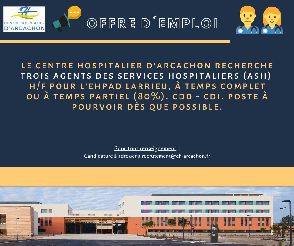 #Ash #offredemploi #bassindarcachon #bassinarcachon #OffreEmploi