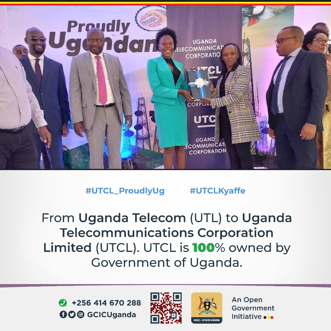 GCICUganda's tweet photo. Uganda Telecom Limited (UTL) is now Uganda Telecommunications Corporation Limited (UTLC).
UTCL is 100% owned by @GovUganda.
#UTCL_ProudlyUg #UTCLKyaffe https://t.co/c87iVFjkG8