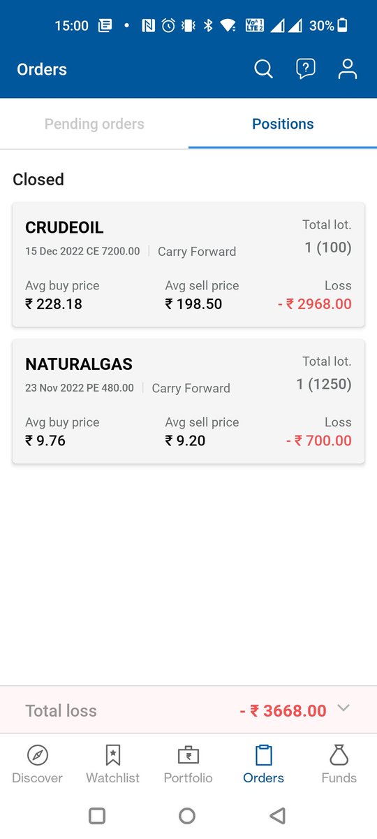 jerryruban6's tweet photo. @AngelOne Yesterday I took two commodity trades,today morning my Avg. Buy price got revised automatically.I thought due to commodity price change the Avg. Buy price got revised and booked profit (2172 profit).Now its showing 3700 loss considering org. Buy price.Worst trading app. https://t.co/0QyDAnXEwx