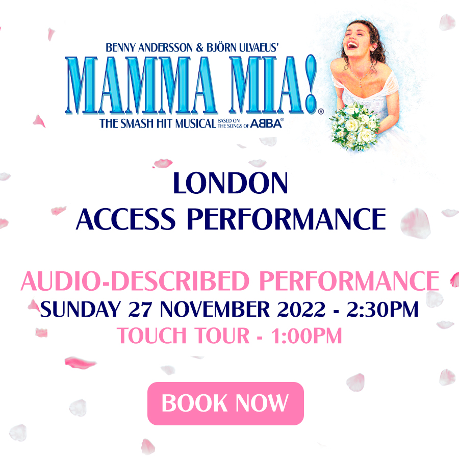 MammaMiaMusical's tweet photo. We have some tickets still available for our Audio Described performance on Sunday 27 November at the Novello Theatre, London.
To book and find out more, see: https://t.co/NMecu6WPt3
#AccessPerformance #Mammamiamusical #MammaMiaLondon https://t.co/GFIK5s1HMH