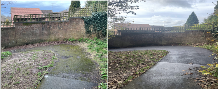 esccroads's tweet photo. We recently carried out patching work to the footway at Oliver Close in Crowborough. The before and after show the difference it has made! #eastsussexhighways #footpath #patching #trenchline https://t.co/Jwxd3D08lW