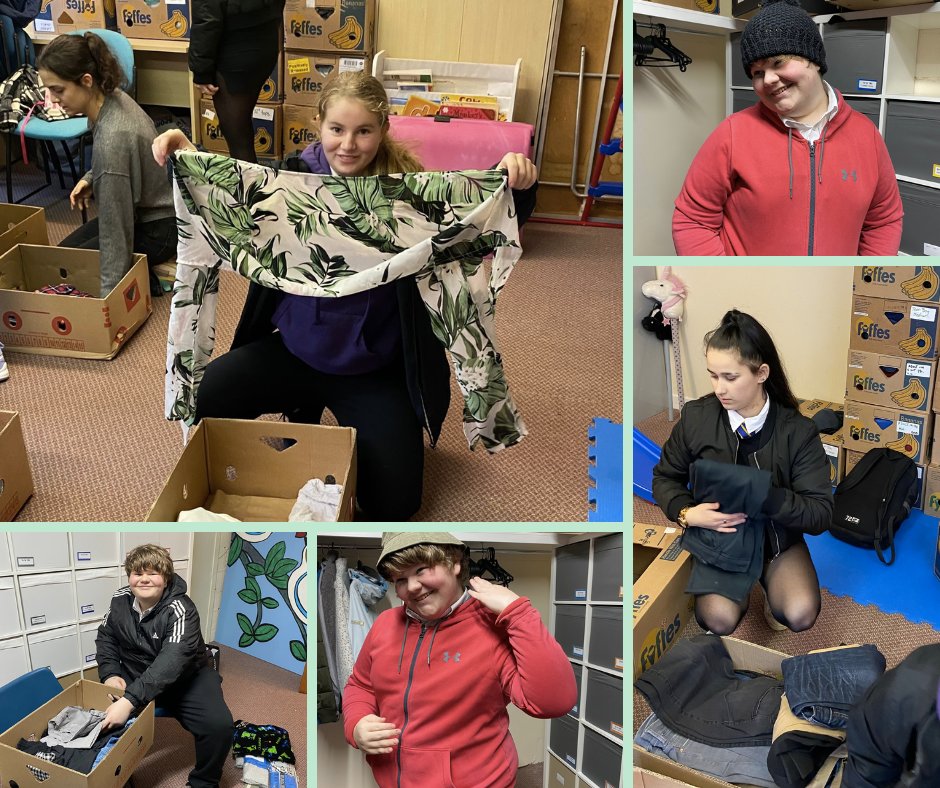 After Chit Chat Art the <a href="/MarrColOfficial/">Marr College</a>  S2/3 group volunteered at a local community project. 
The pupils gave up their free time to sort clothes at The Micah Project Troon, a community closet that is currently very busy with its Christmas drive. 
#sustainable #secondhand