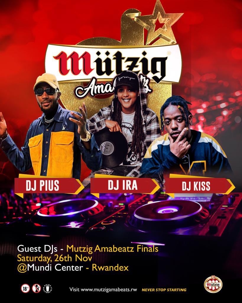 DeejayPius's tweet photo. Ninde Uzakijana 🏆.

Are you ready for the finals ?? Ninde uha amahirwe ? 

Dj Rugamba
Selecta Danny
Dj KhizzBeats
Dj FTrucker
Dj Buster

@mutzigrwanda #AmaBeats 

26th November @ Mundi Centre Rwandex. https://t.co/KG0TdnB2KA
