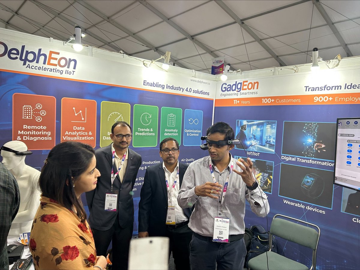 Gadgeon's tweet image. Mysore&apos;s Maharaja H.H. Yaduveer Wadiyar &amp;amp; Princess Trishikha Kumari visited our booth T-54 at @blrtechsummit. During their stay at the booth, they learned about our IoT offerings &amp;amp;  IIoT platform - @DelpheonIIoT &amp;amp; solutions  
#BengaluruTechSummit2022 #Tech4NexGen #BTS2022