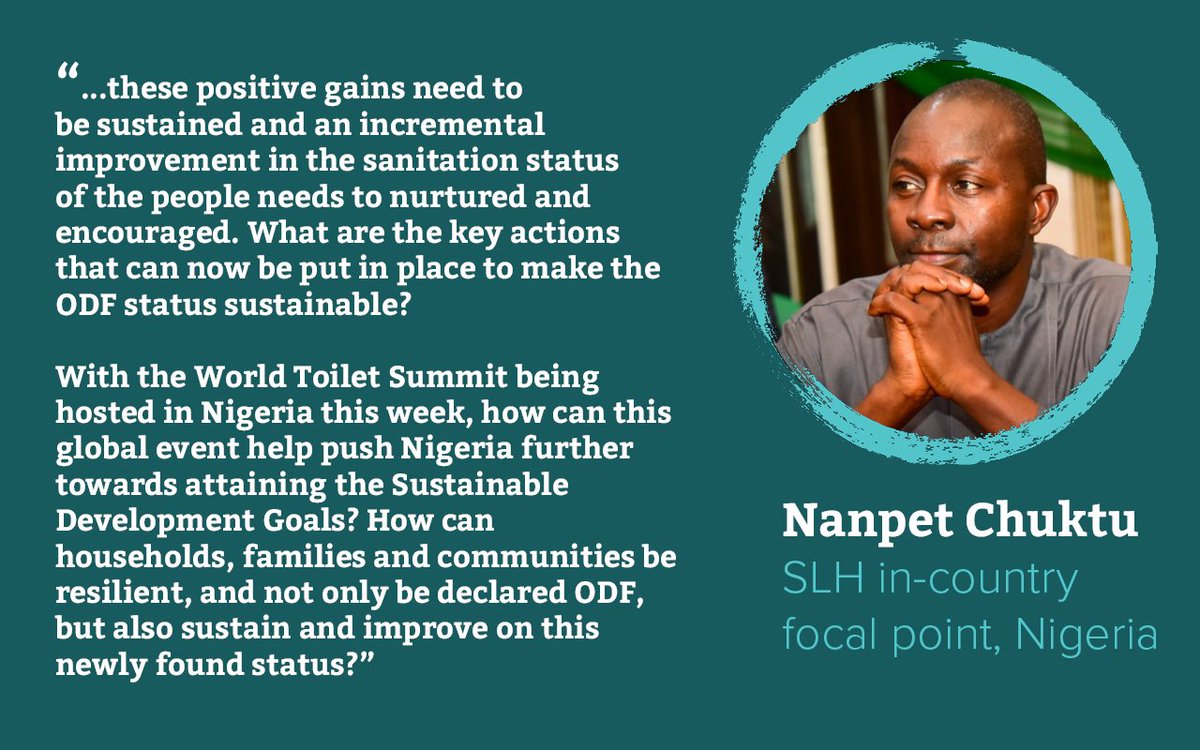 SanLearningHub's tweet photo. Jigawa State recently became the first Nigerian state to achieve Open Defecation Free status 📢👏

@NanpetCJ reflects on questions facing the country now, with the #WorldToiletSummit in Abuja tomorrow.

Full statement &amp; useful resources👉https://t.co/m3Y186J93I

#WorldToiletDay https://t.co/evH8gGaq8K
