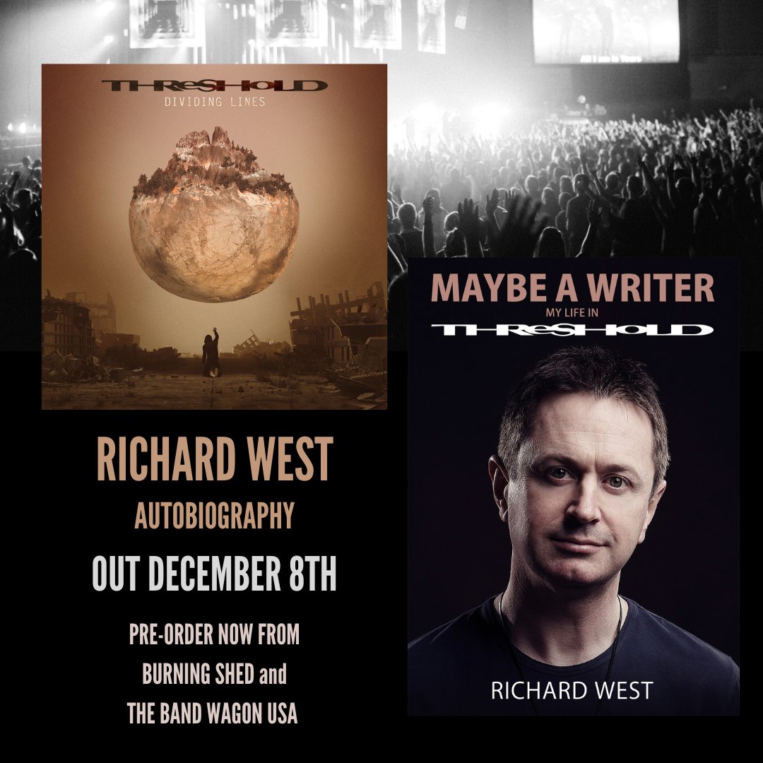 KingmakerBooks's tweet photo. Congratulations to @thresholdofficial who release their 12th studio album, Dividing Lines, today.Richard West"s  brand new autobiography Maybe A Writer - My Life In Threshold, which drops on December 8th. You can pre-order it now from @burningshed and @thebandwagonusa https://t.co/SLXRo8svzX