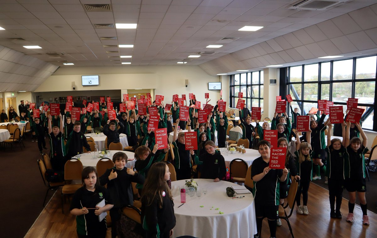 PVFCFoundation's tweet photo. 🟥 A huge thank you to @SRTRC_England, #PVFC players Ellis Harrison and Jamie Proctor, @SophiLouBar (@HerGameToo), @chris_iwelumo and Sarah Chevolleau (@SABLE_Unity) for providing an insightful anti-racism workshop to pupils from @Woodhouse_Acad at Vale Park this afternoon! https://t.co/BMRawsb711