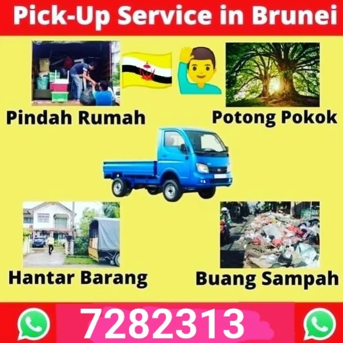 Assalamualaikum boss🙋‍♂
📲+673-7282313
👉Rental pickup Service 🇧🇳
👉pindah rumah🏡🏡
👉potong pokok🌳🌳
👉Buang sampah🚮
💥Than line line works👈
📲📞whatsapp call:
+673- 7282313
🔨we have service for house Renovation and other service