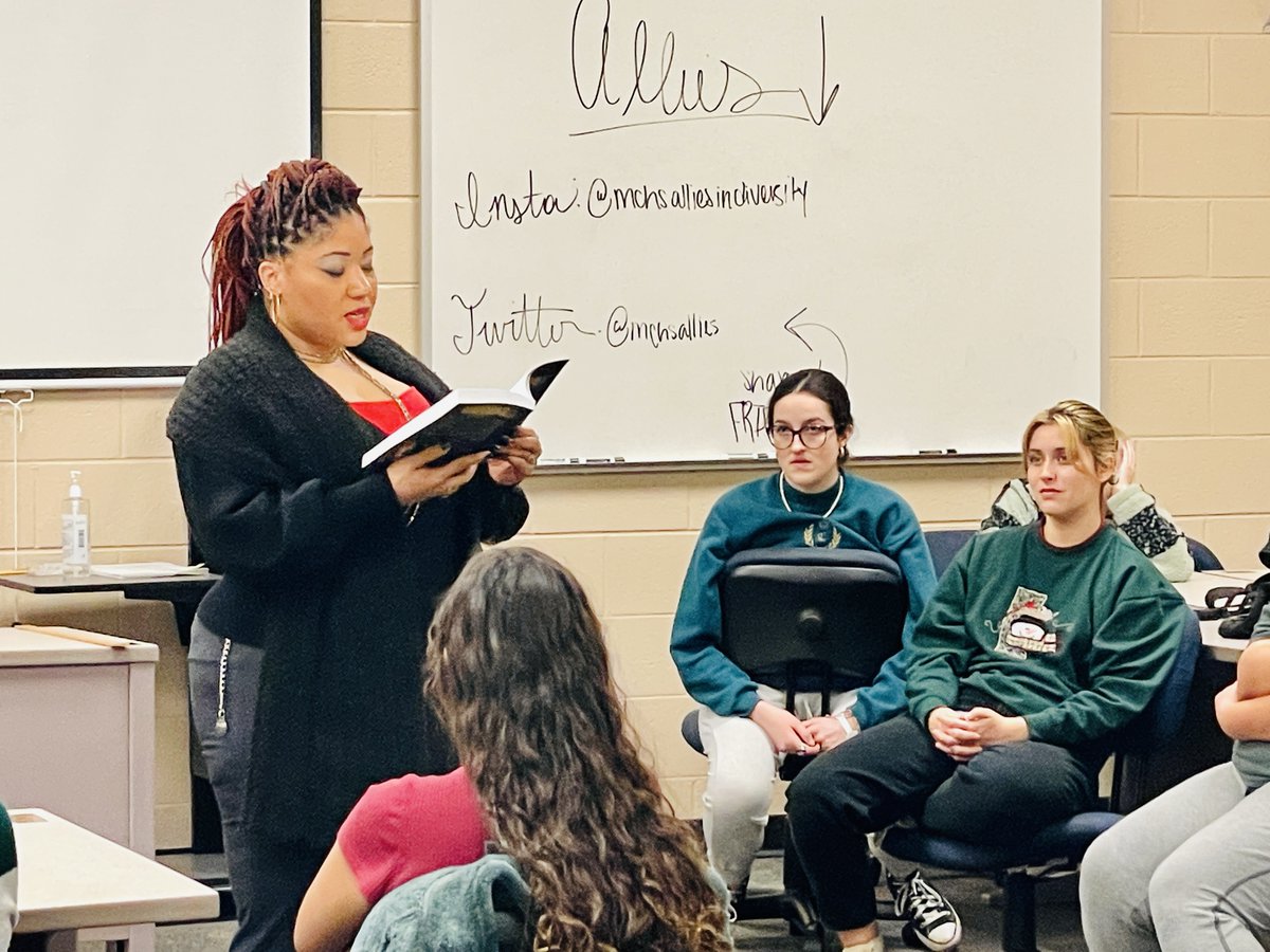 Congrats to Dr. JaRita Steward on publishing her first book! Our Allies in Diversity club hosted Dr. Steward, our English department chair, for a book reading. Buy her book today on Amazon at amzn.to/3tGHvF3. #mchsproud #MinookaMonday 🧡🖤
