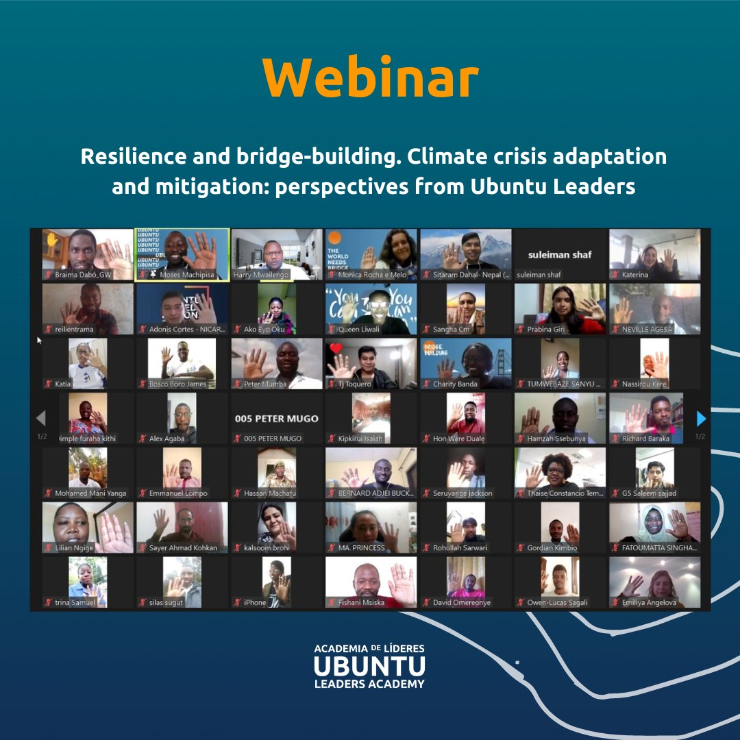 👩‍💻👨‍💻 The IPAV International Team organised a Webinar about the environment, under the theme “Resilience and bridge-building. Climate crisis adaptation and mitigation: perspectives from Ubuntu Leaders”. 111 Ubuntu young participants has attended the virtual room.