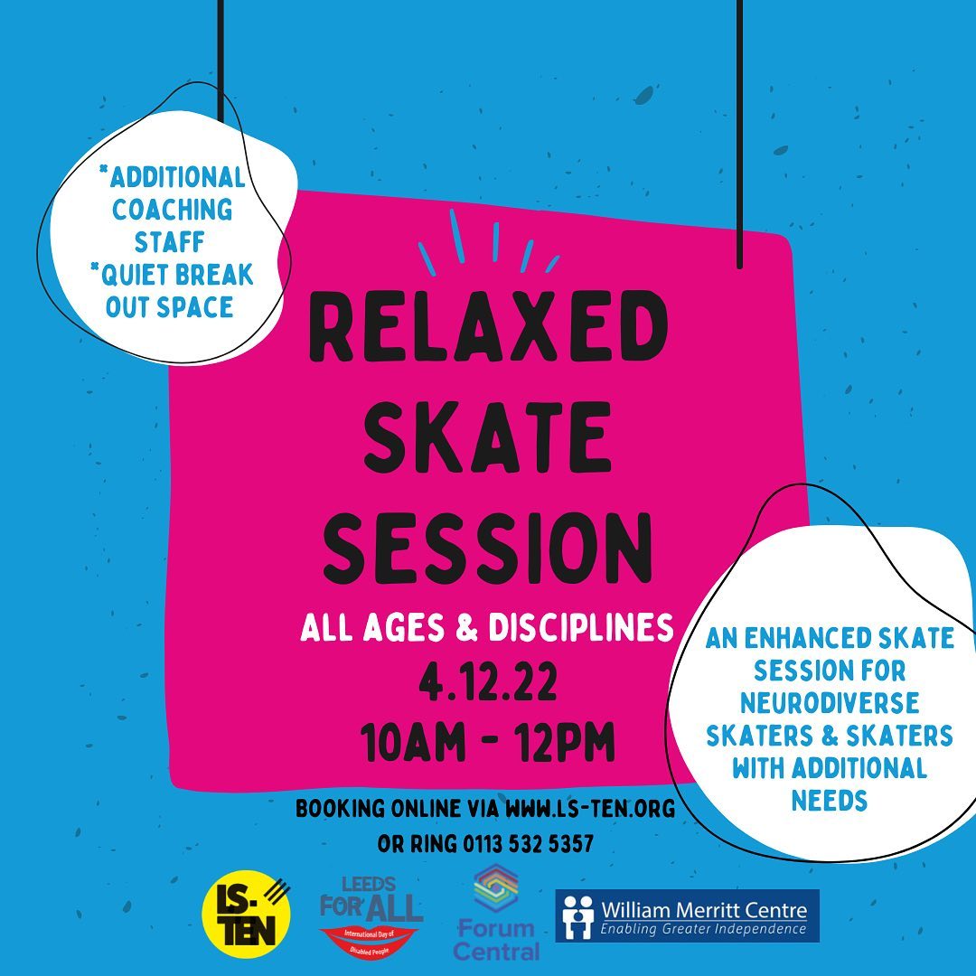 LSTENLeeds's tweet image. We're always looking for ways to be more inclusive, so we set up a relaxed skate session at LS-TEN on the 4th December!

We'll have a chill out space, more coaching staff, and we'll be turning off the music to keep it nice and chilled. Book Below!

ls-ten.org/relaxed-skate-…
