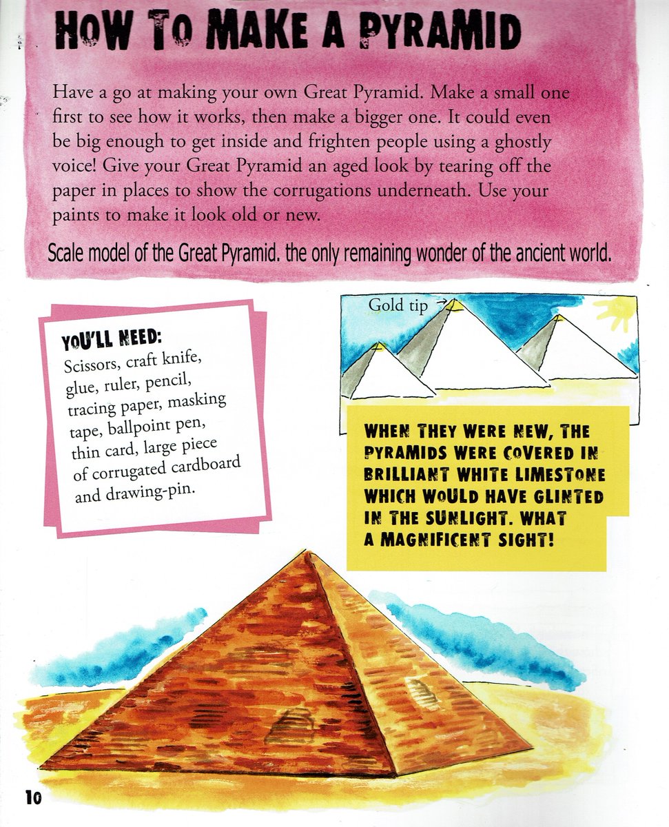 SteveWeatherill's tweet photo. Today's Activity: Make a scale model of the Great Pyramid using cardboard and a drawing pin. #Egypt #Hieroglyph it! Scale it up by joining card together. Combine #Maths and #History
https://t.co/PtkKiD8Okx https://t.co/FmpHejsV3x