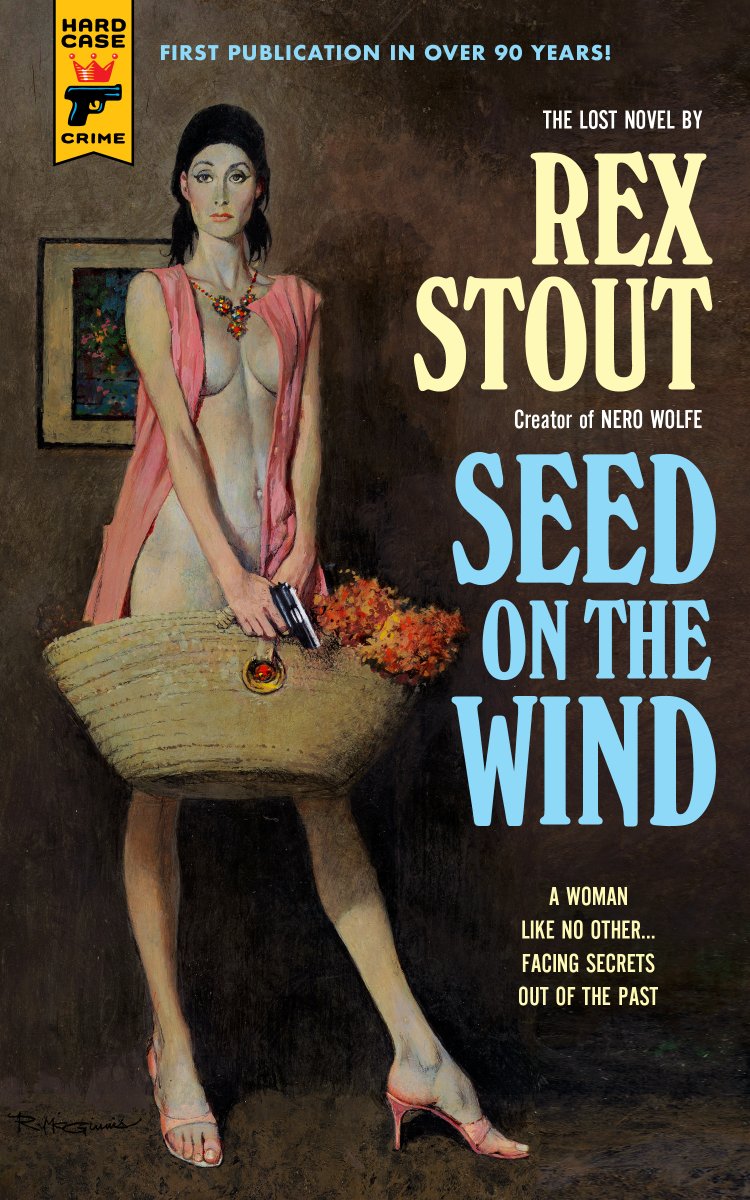 Before Twitter goes kablooie, here's a peek at our last book of 2023: a true lost novel by the great Rex Stout, unpublished for more than 90(!) years and, I think, one of the best he ever wrote. It's a wicked psychological jigsaw puzzle; cover by Robert McGinnis.