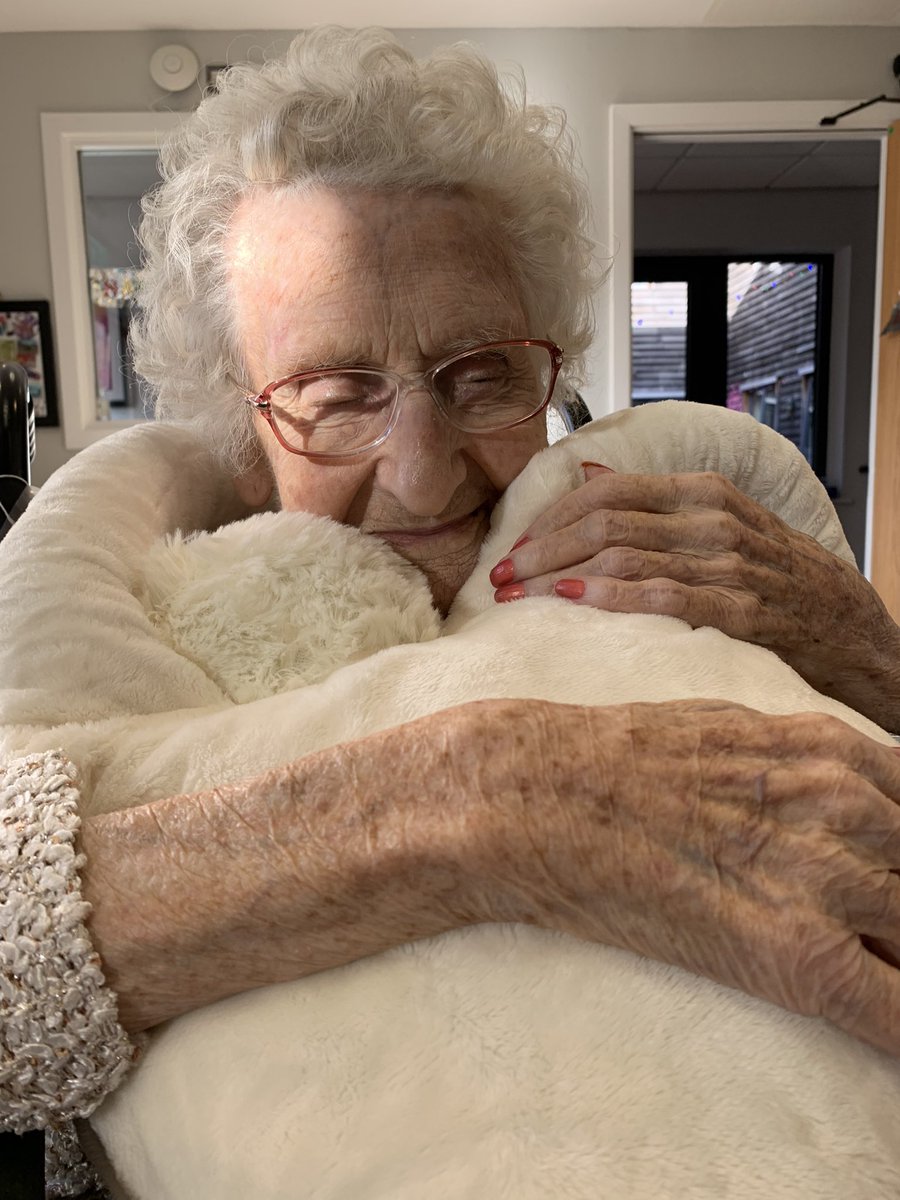 HUGbyLAUGH's tweet photo. Jac and Cathy returned to Llys y Seren where the very first HUG prototype was made in 2017. Proudly donating HUGs and thanking staff for their help with the research! Happy residents 😊@poblgroup @cardiffmet @WG_innovation @ahrcpress @alzheimerssoc @story_and_sons @gailkenning https://t.co/o0PX5lN8eZ