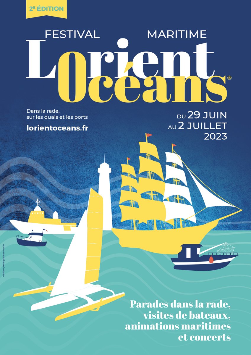 Et voici notre nouvelle affiche ! C'est officiel, #lorientoceans 2023, c'est 29 juin au 2 juillet, à Lorient et dans toute la rade, grâce à nos partenaires et en premier lieu <a href="/LorientAgglo/">Lorient Agglo</a> !

#festivalmaritime #lorient #lorientoceans