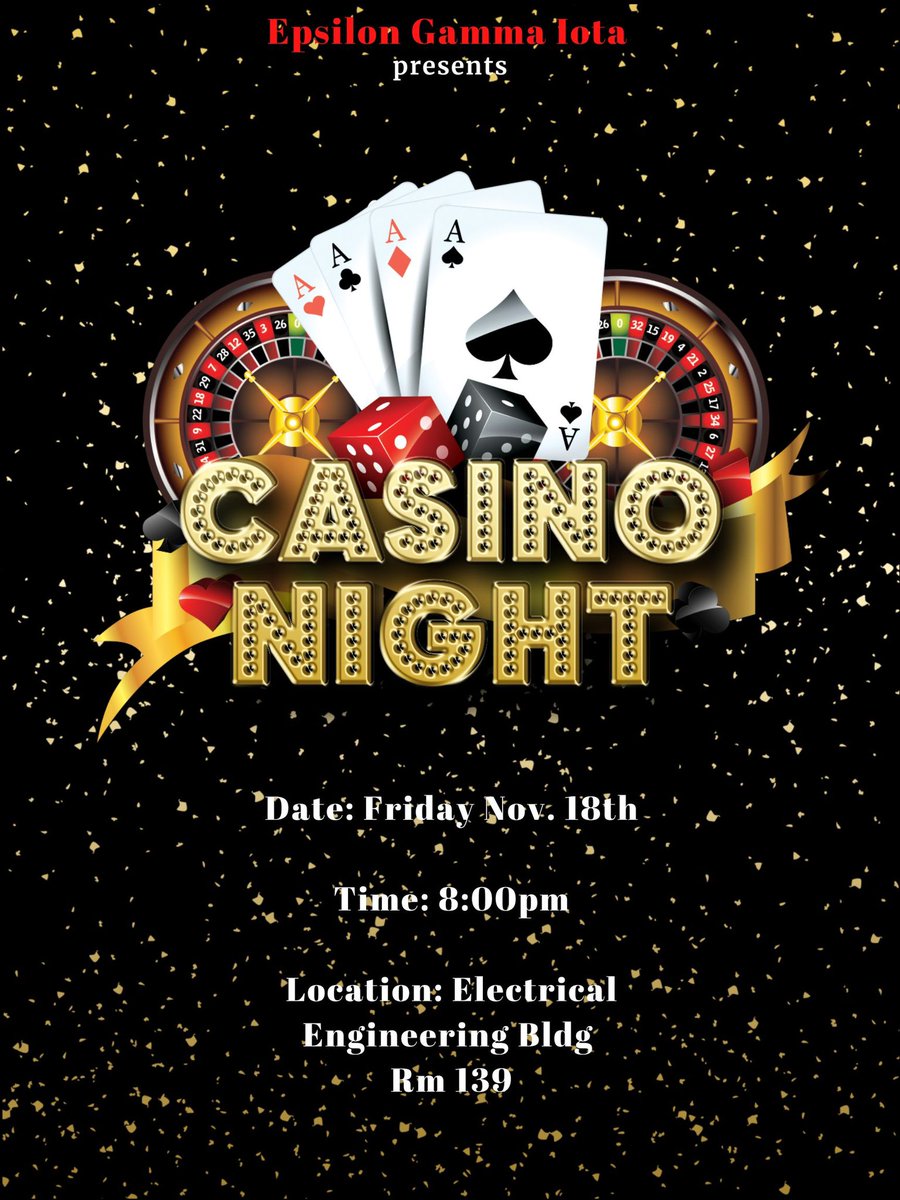 It’s been a long week for us, so we can imagine y’all feel the same. Come kick your weekend off with us at our Casino Night. Cards, bones, board games, and more waiting for you guys!