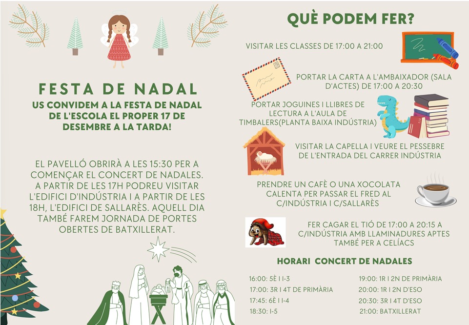 Atenció, famílies❗ El dissabte 17 de desembre viurem una gran festa de Nadal a <a href="/Safa_Sabadell/">SafaSabadell</a> 🎄🎀🎼🎶✨ No hi podeu faltar!