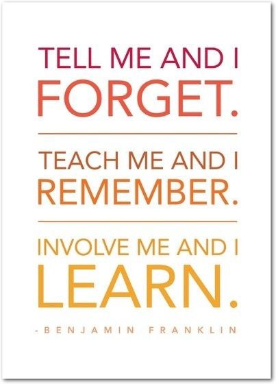 I love this quotation - remembering the importance of involvement in learning 🤹🏻‍♀️