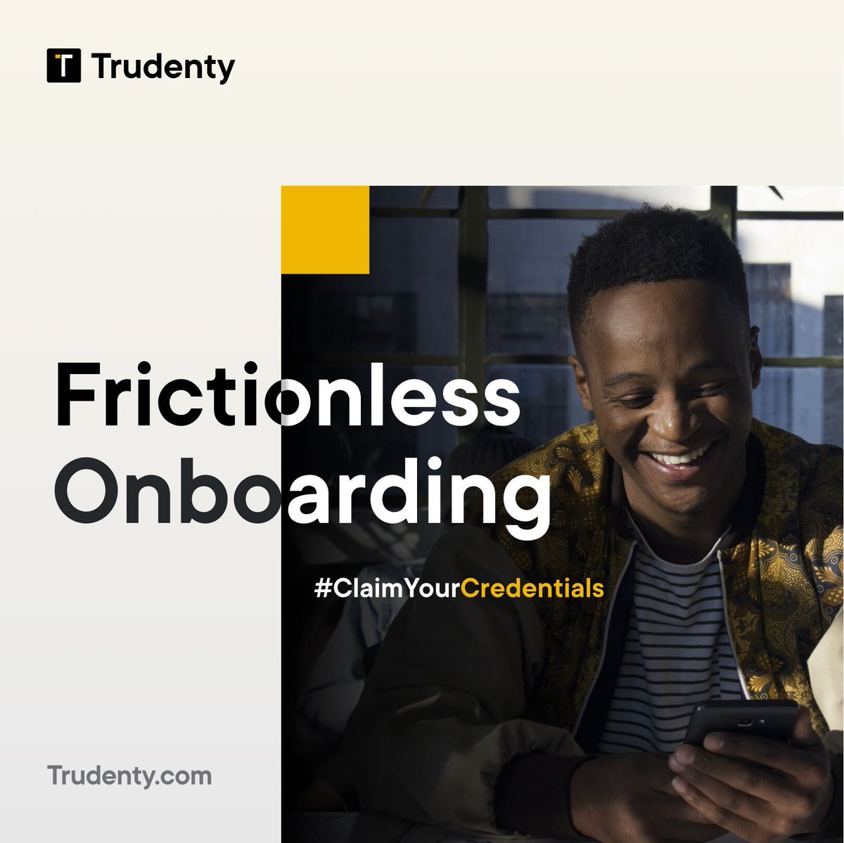 Have you ever had to stop an onboarding process because you realized you had none of your government-issued ID cards on you? 

Claiming your credentials on Trudenty will reduce the chance of this happening 😊.

 #ReusableID #ClaimYourCredentials #DigitalID.